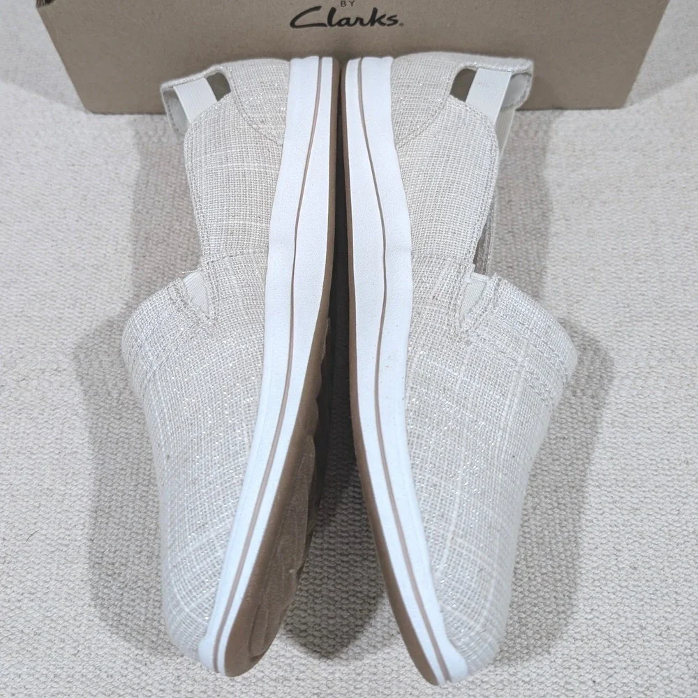 Clarks Cloudsteppers Breeze Step Loafers‎ Natural Interest Shimmer 8.5 M NIB